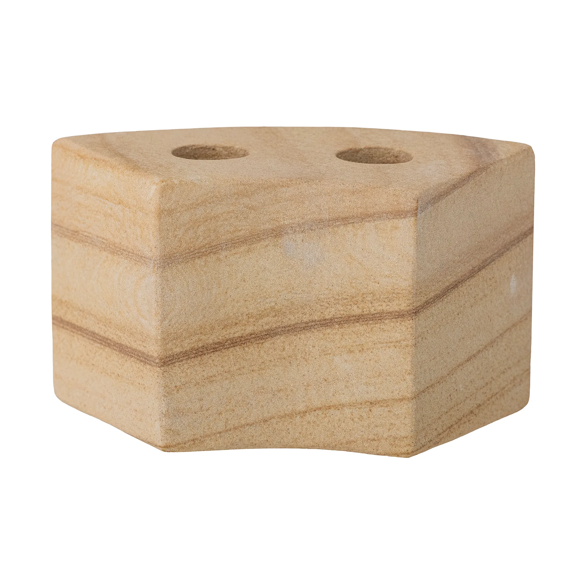 Bloomingville Florida lysestage 14,5x8x7,5 cm Natural sandstone