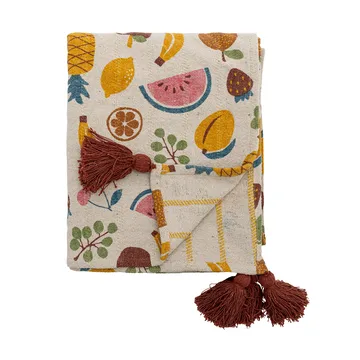 Fruitta bomuldsplaid 160x130 cm - Gul - Bloomingville