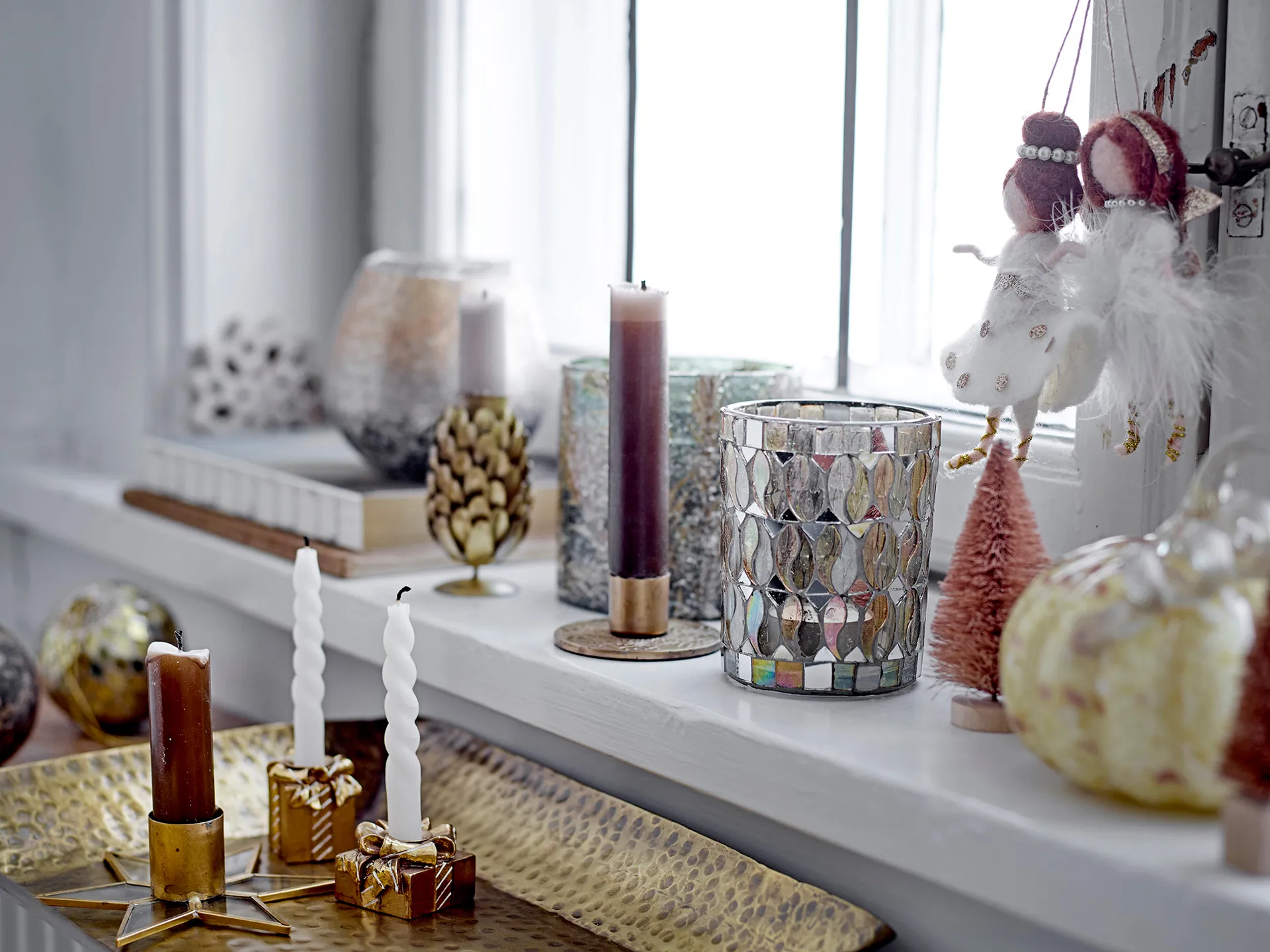 Geraldine lysestage messing, Ø5x9 cm Bloomingville