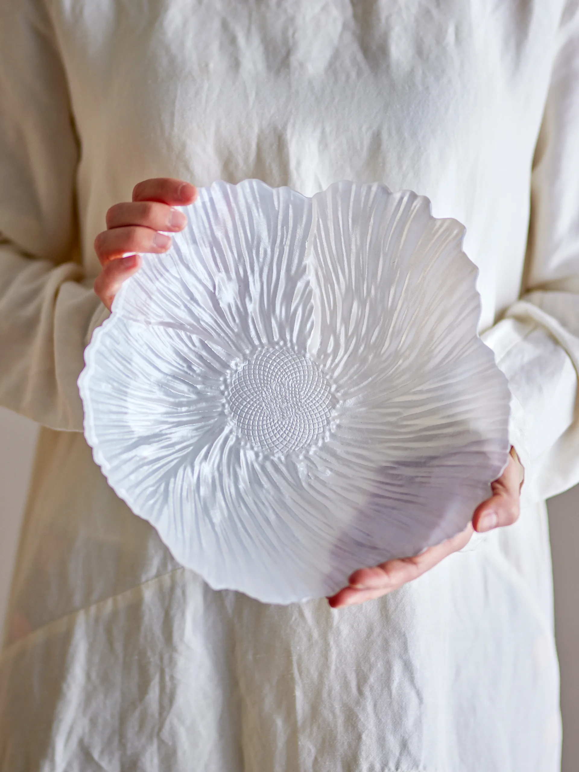 Iani skål glas Ø26 cm, Hvid Bloomingville