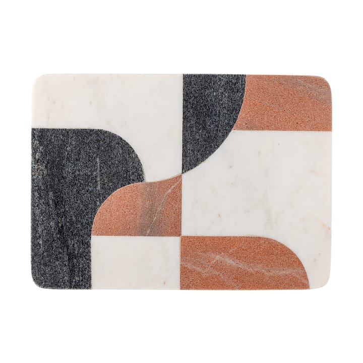 Jazzi skærebræt 20x28 cm - Hvid-sort-brun - Bloomingville