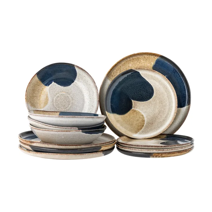 Jules servisset 12 dele - Grå - Bloomingville