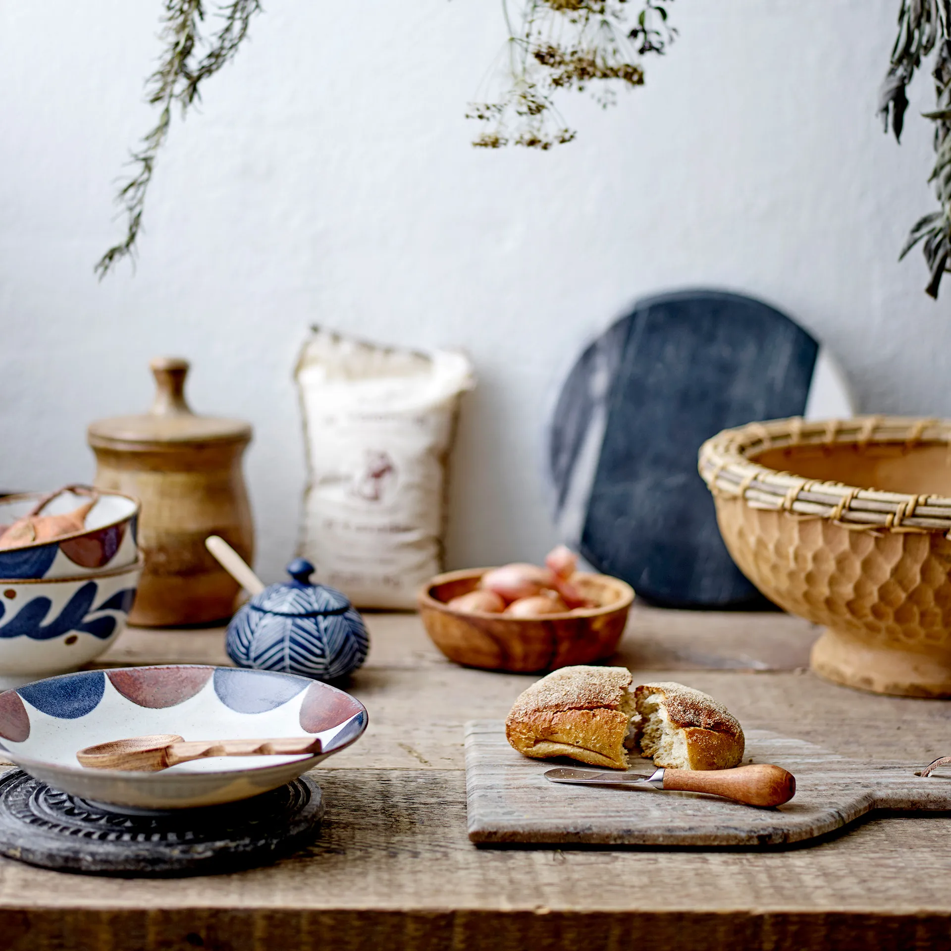 Kani serveringsbakke og kniv, Natur Bloomingville