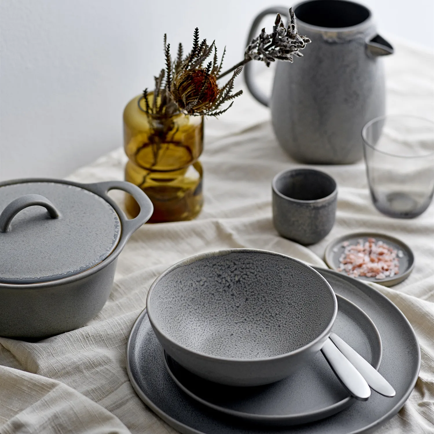 Kendra kop stengods 10 cl, Grå Bloomingville