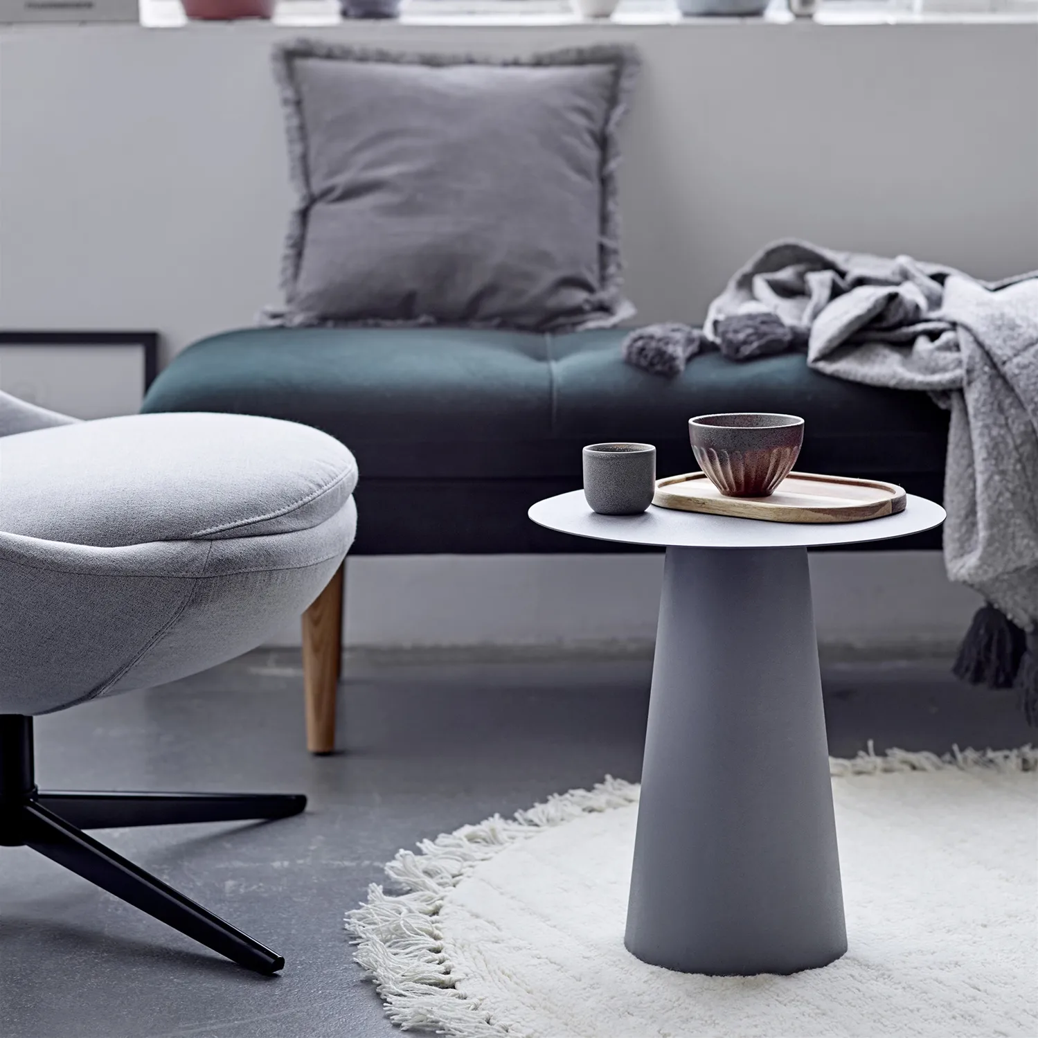 Kendra kop stengods 10 cl, Grå Bloomingville