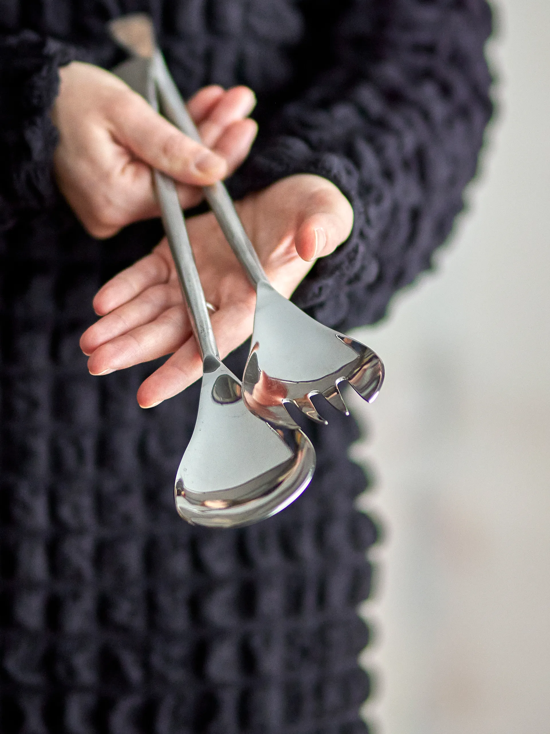 Kinnie salatbestik 2 dele, Rustfrit stål Bloomingville