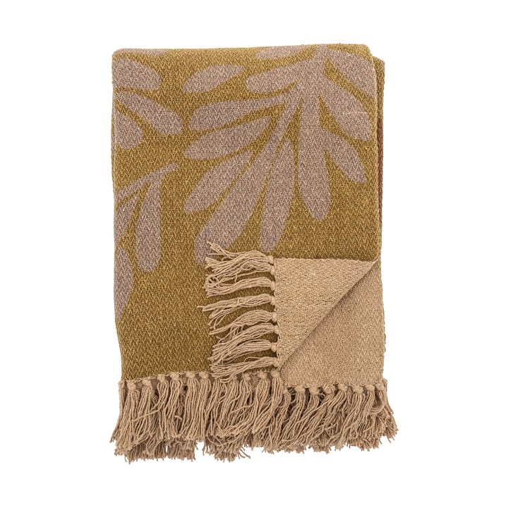 Lark bomuldsplaid 130x160 cm - Gul - Bloomingville