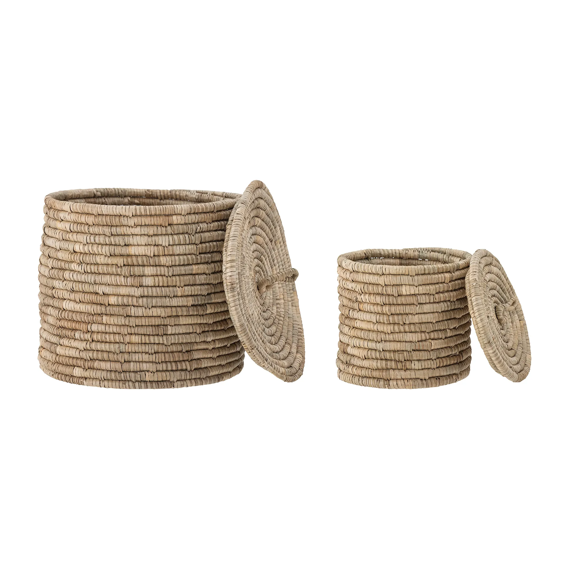 Lin opbevaringskurv med låg 2 dele, Natur Bloomingville