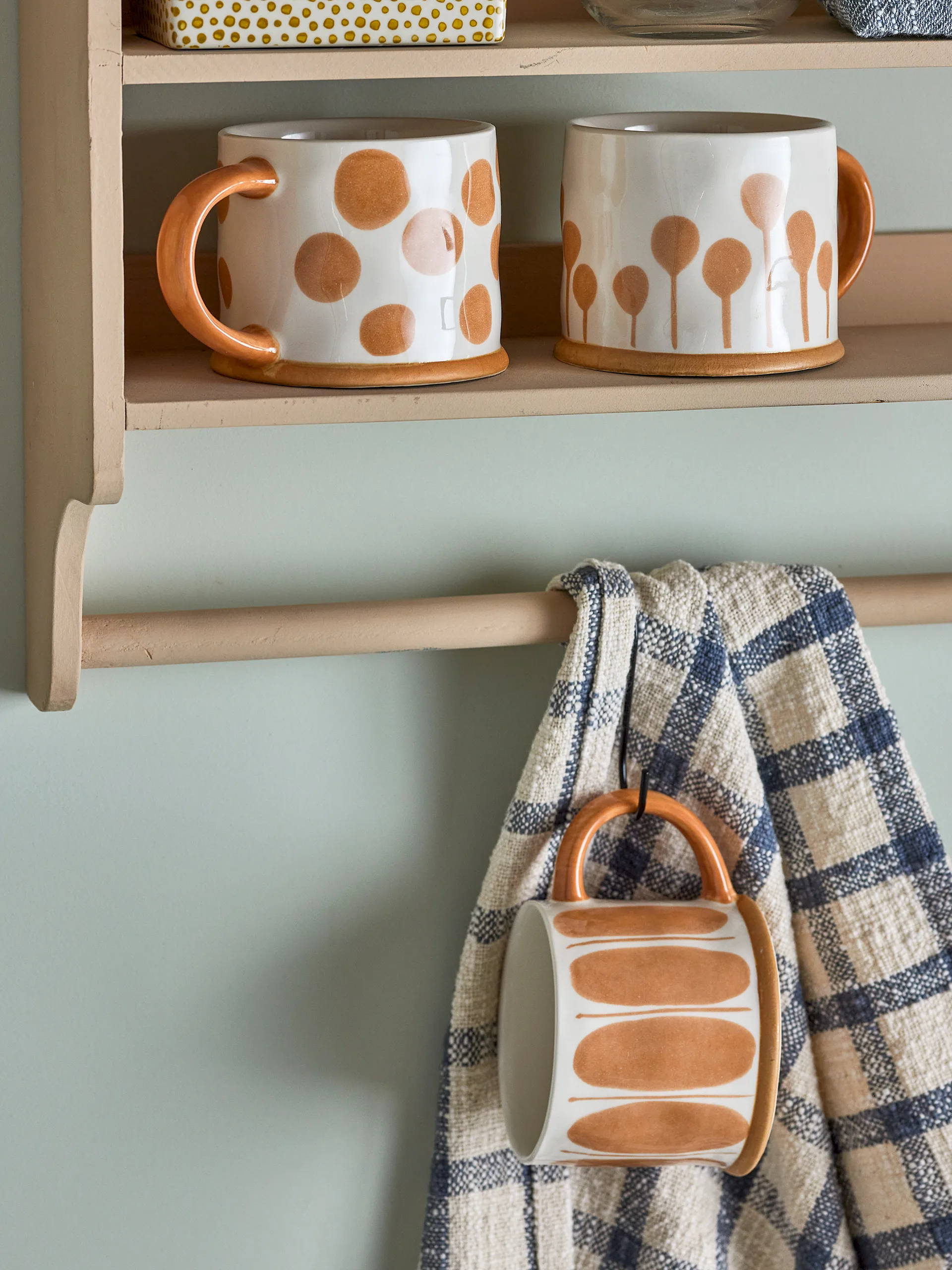 Linora krus 45 cl 3-pak, Hvid-brun Bloomingville