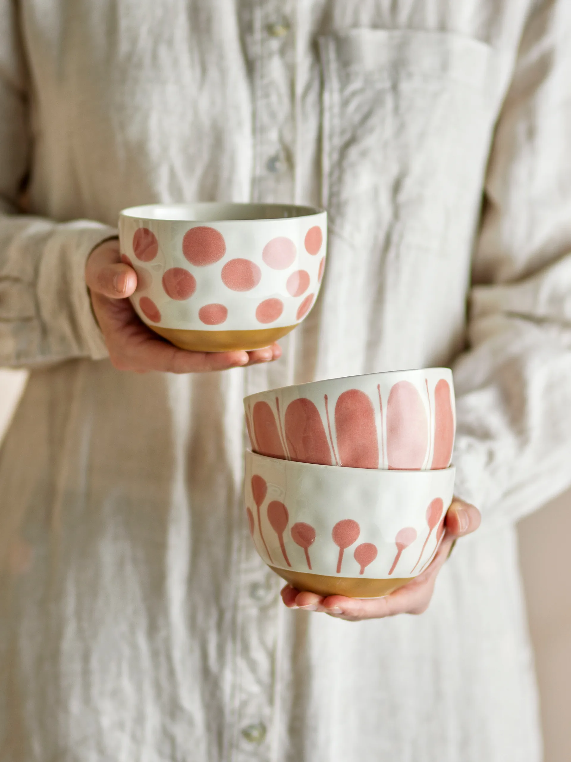 Linora skål 58 cl 3 dele, Rose Bloomingville