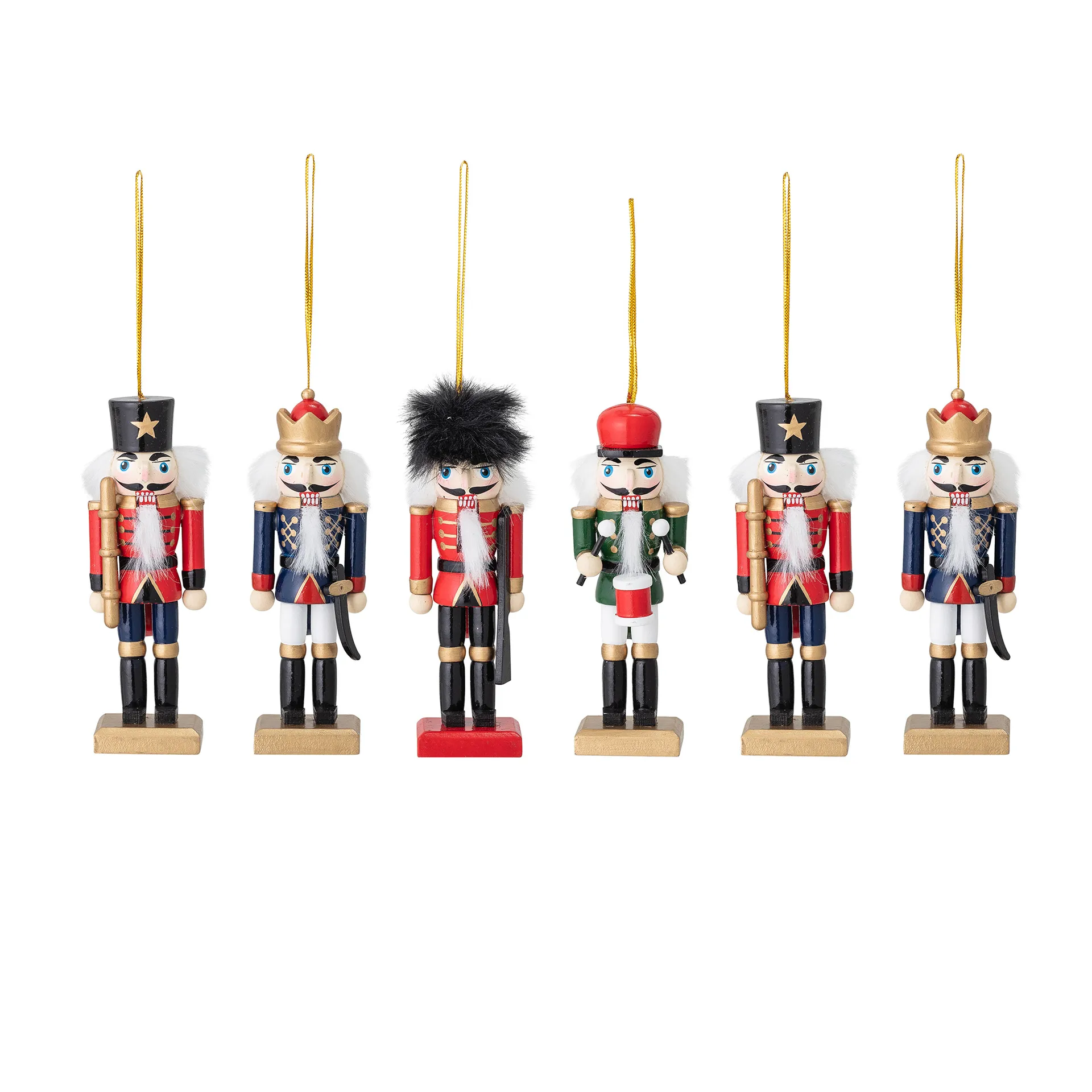 Mahi Ornament Nøddeknækkeren juleophæng 6-pak, Multi Bloomingville