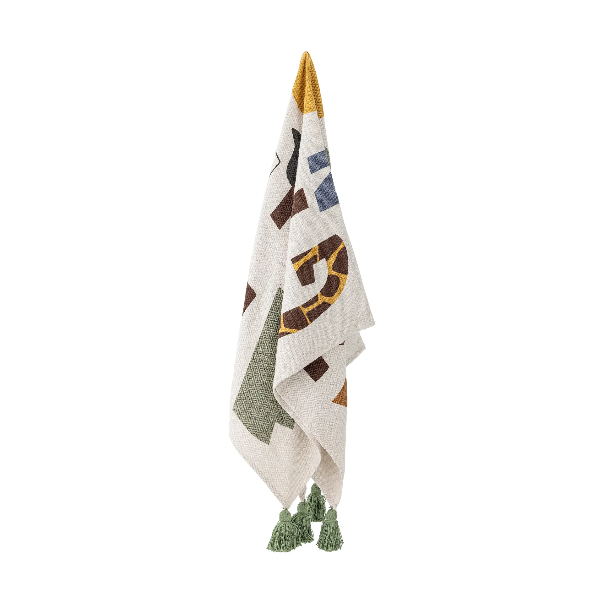 Memmo bomuldsplaid 160x130 cm, Natur Bloomingville