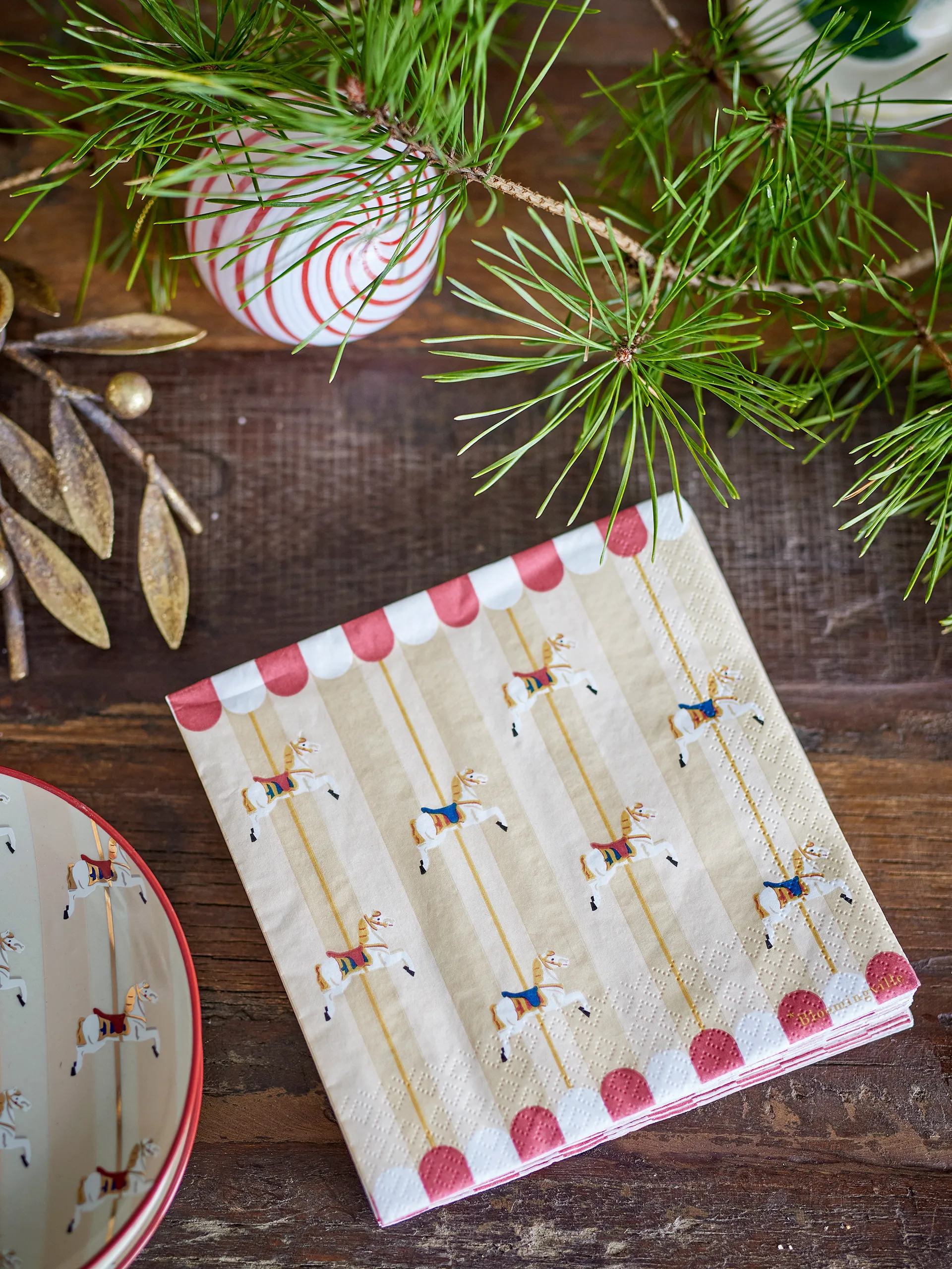 Merry-go-round serviet 33x33 cm 20-pak, Natur Bloomingville