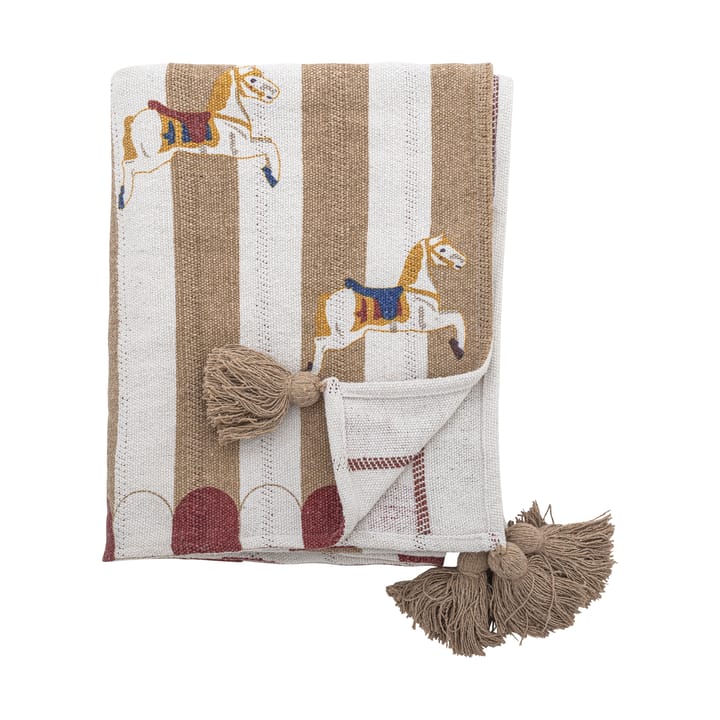 Merry-go-round tæppe 130x160 cm - Beige-rød - Bloomingville