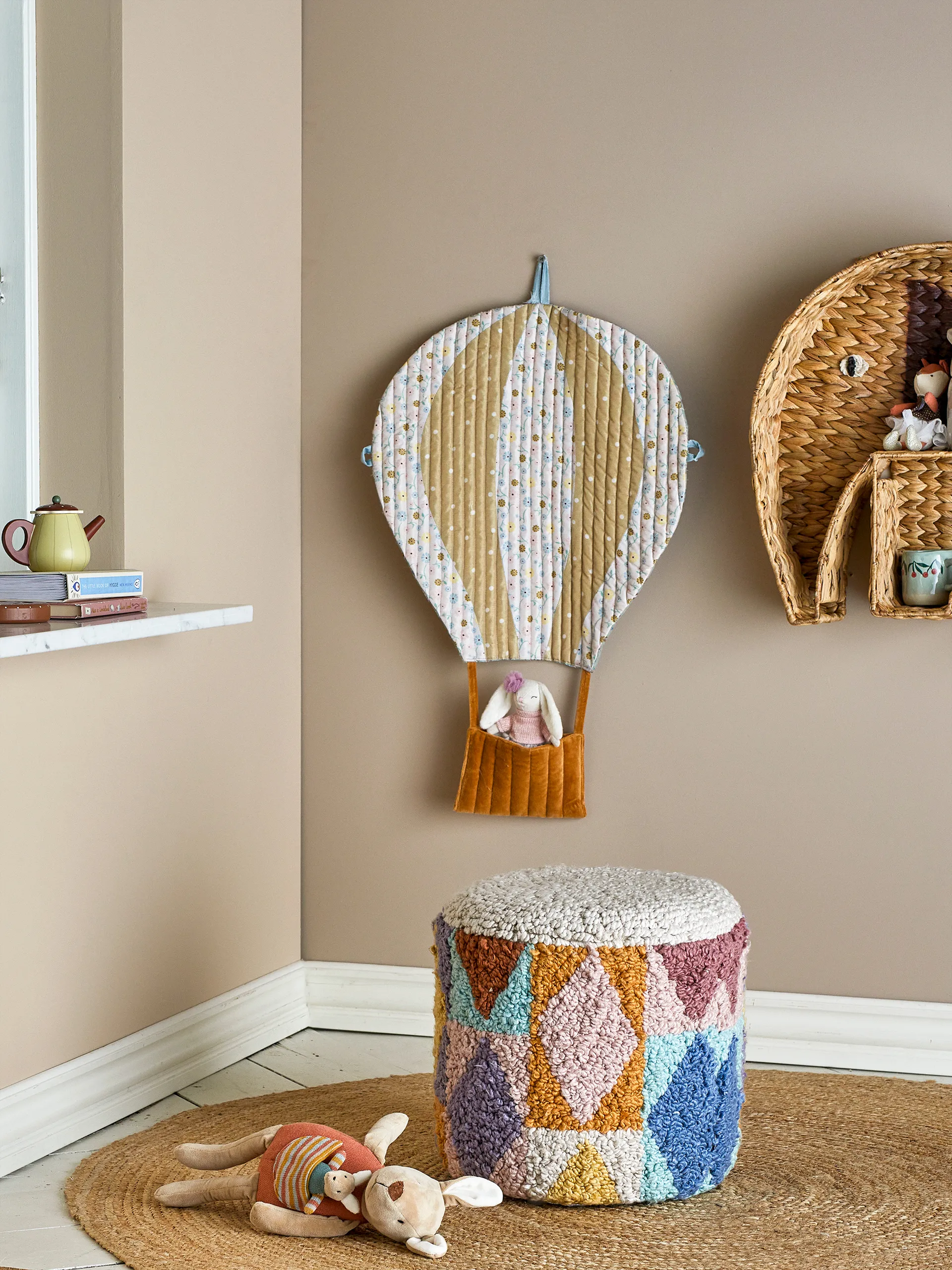 Miaki puf 30xØ30 cm, Grå Bloomingville