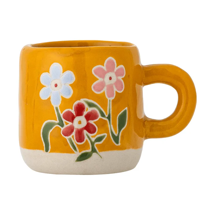 Millie kop 11 cl - Gul, blomster - Bloomingville