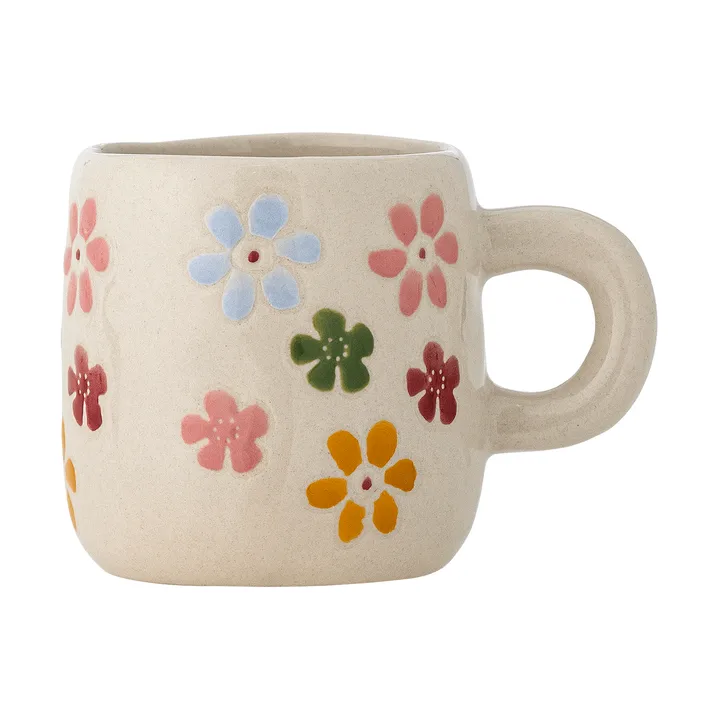 Millie kop 11 cl - Hvid, blomster - Bloomingville