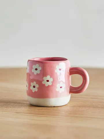Millie kop 11 cl - Rosa, blomster - Bloomingville