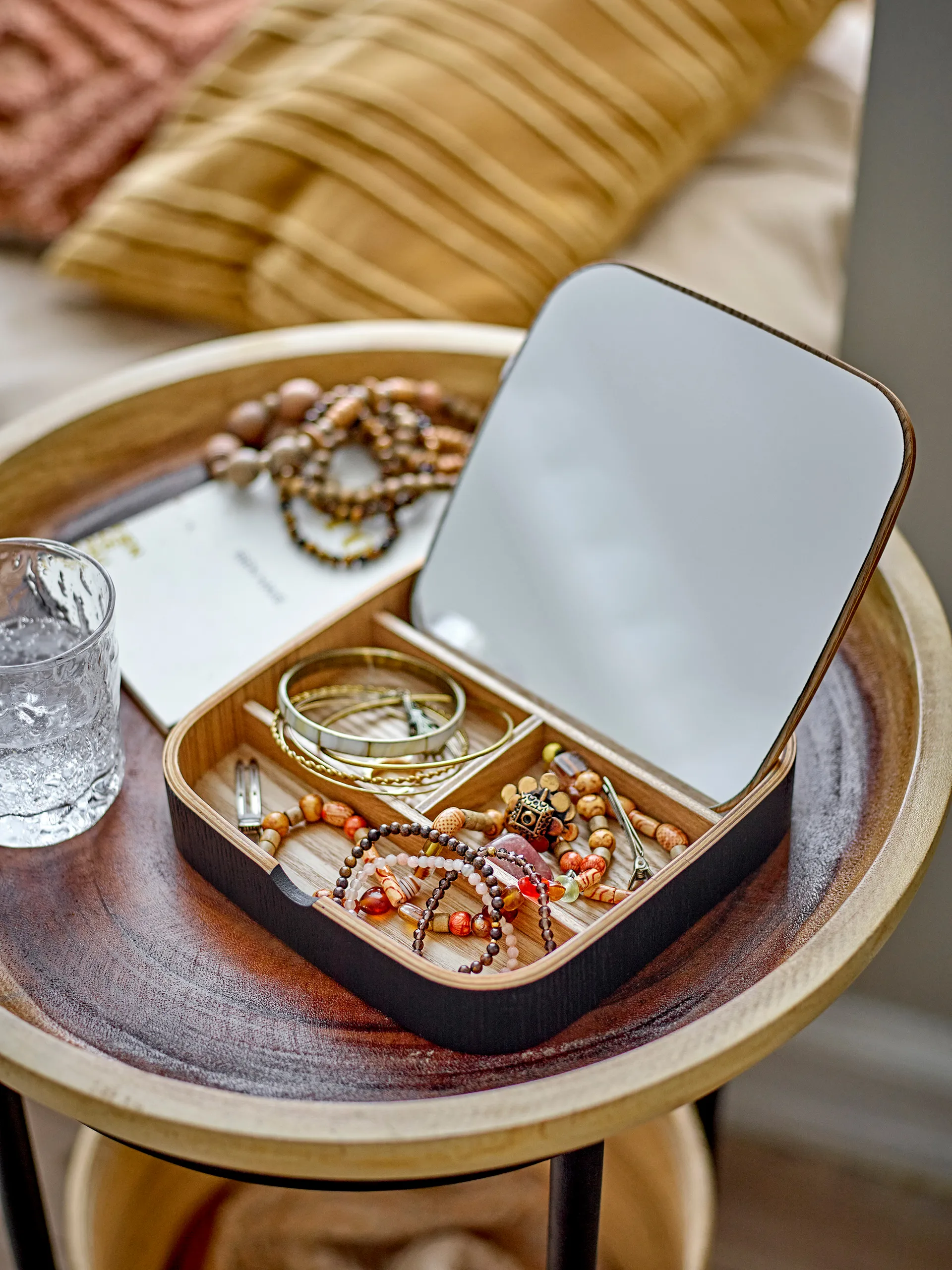 Mimmi bordspejl 19x19 cm, Black-oak Bloomingville