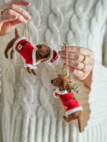 Monty juleophæng - Brun-rød, 2 dele - Bloomingville