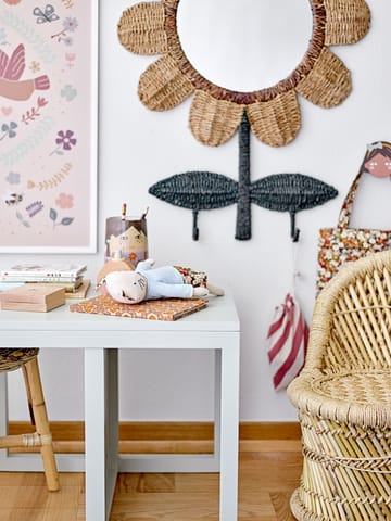 Nabiya spejl med kroge 56x74 cm - Natur - Bloomingville