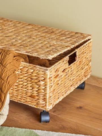 Nelas opbevaringskurv med låg 63x40x26 cm - Natur - Bloomingville