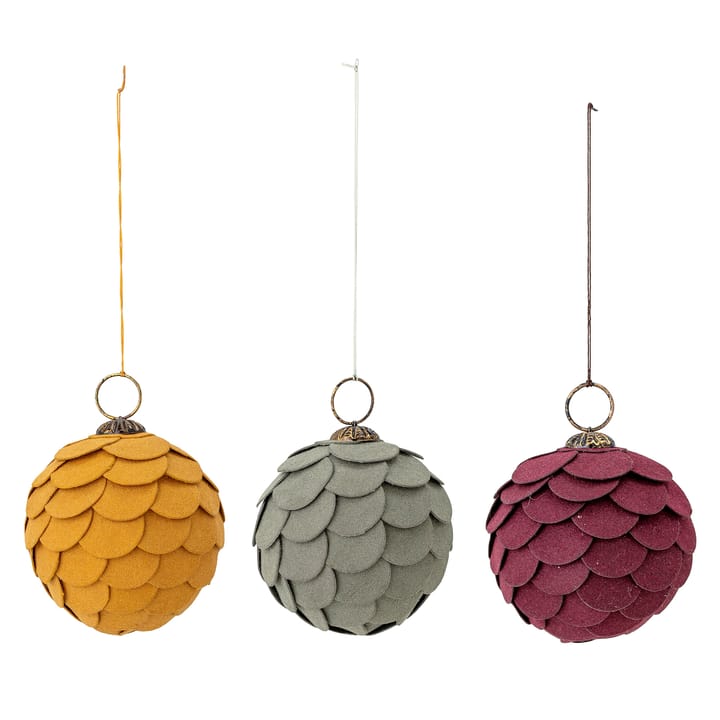 Pau julekugle Ø7,5 cm 3 dele, Multi Bloomingville
