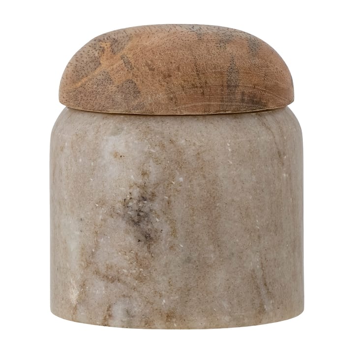 Payana opbevaringskrukke med låg Ø8x8 cm, Marmor/Mangotræ Bloomingville