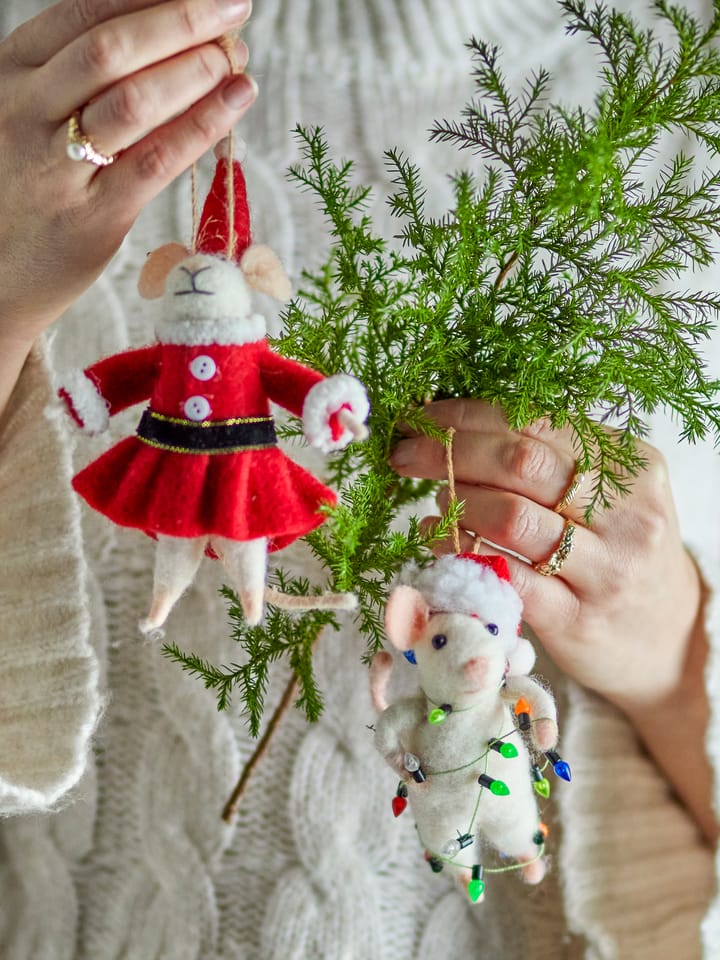 Peo juleophæng mus 2 dele, Hvid-rød Bloomingville