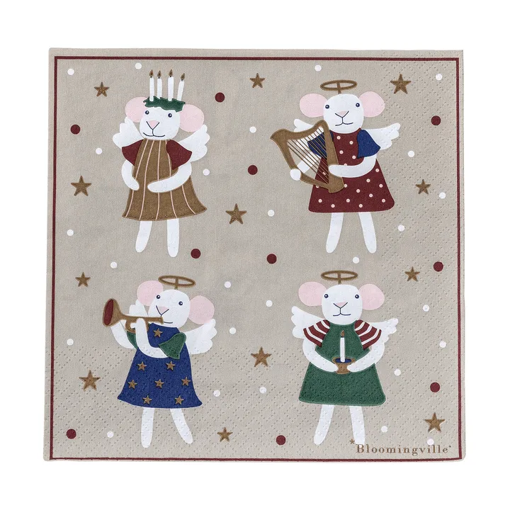 Peo papirserviet - Multi, 33x33 cm - Bloomingville