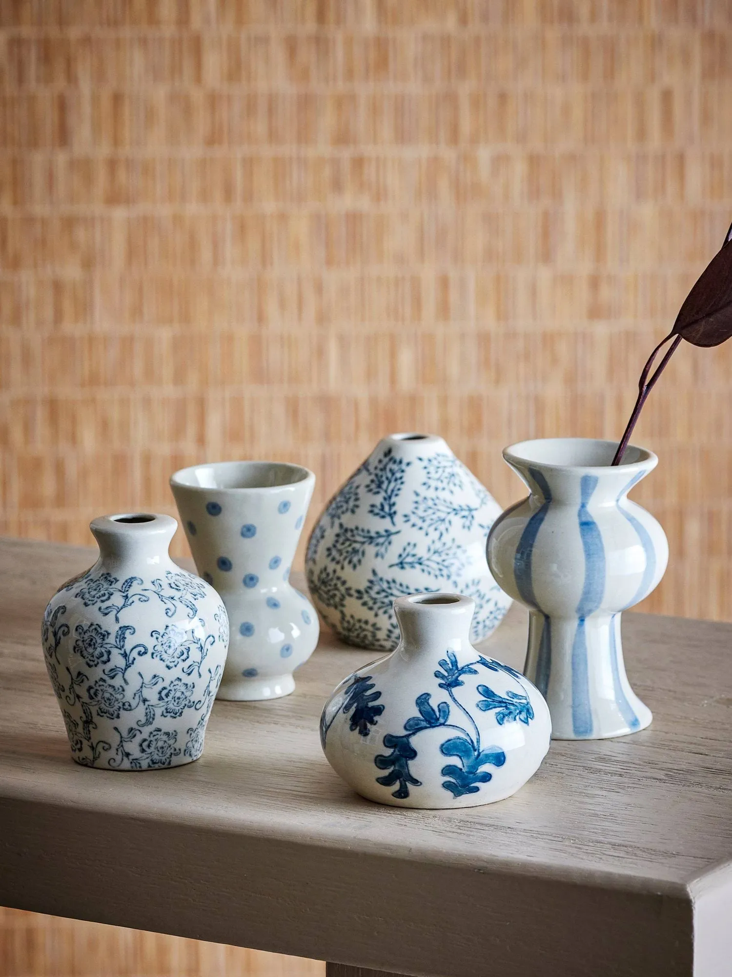 Quinto vase, Blue stentøj, 5 dele Bloomingville
