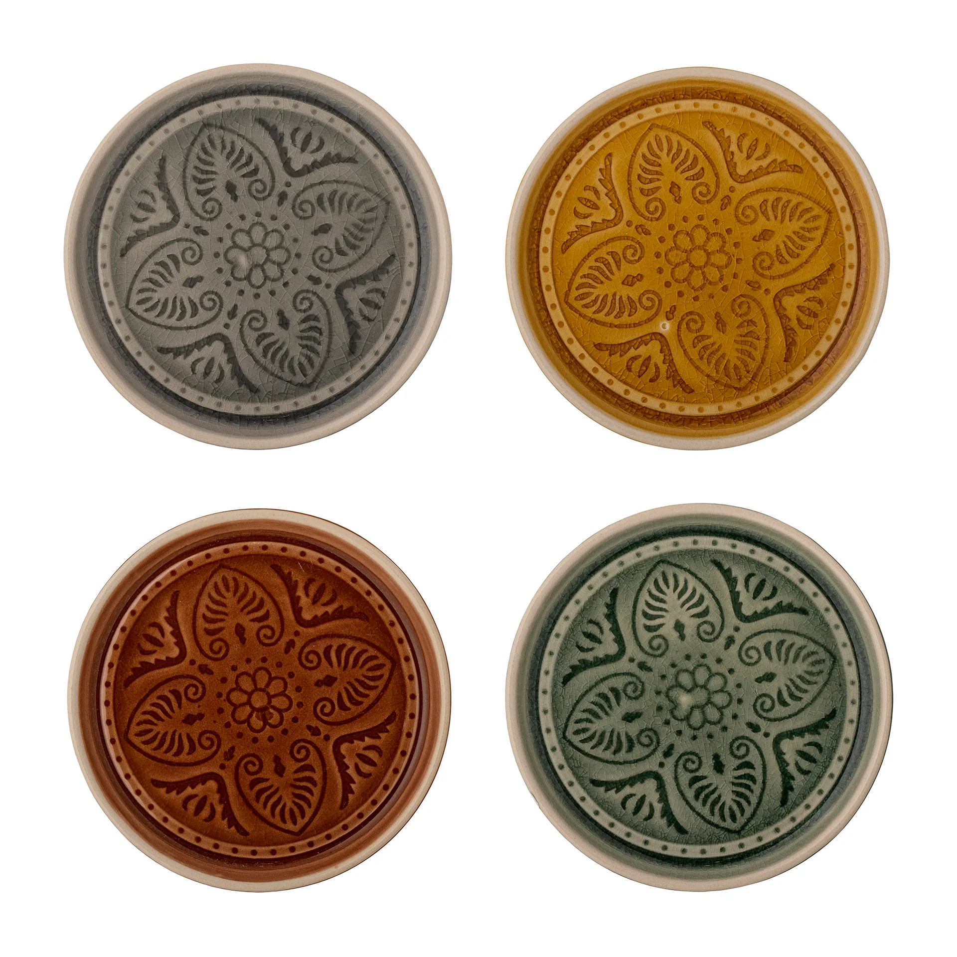 Rani tallerken Ø11 cm 4 dele, Grå/Gul/Brun/Grøn Bloomingville