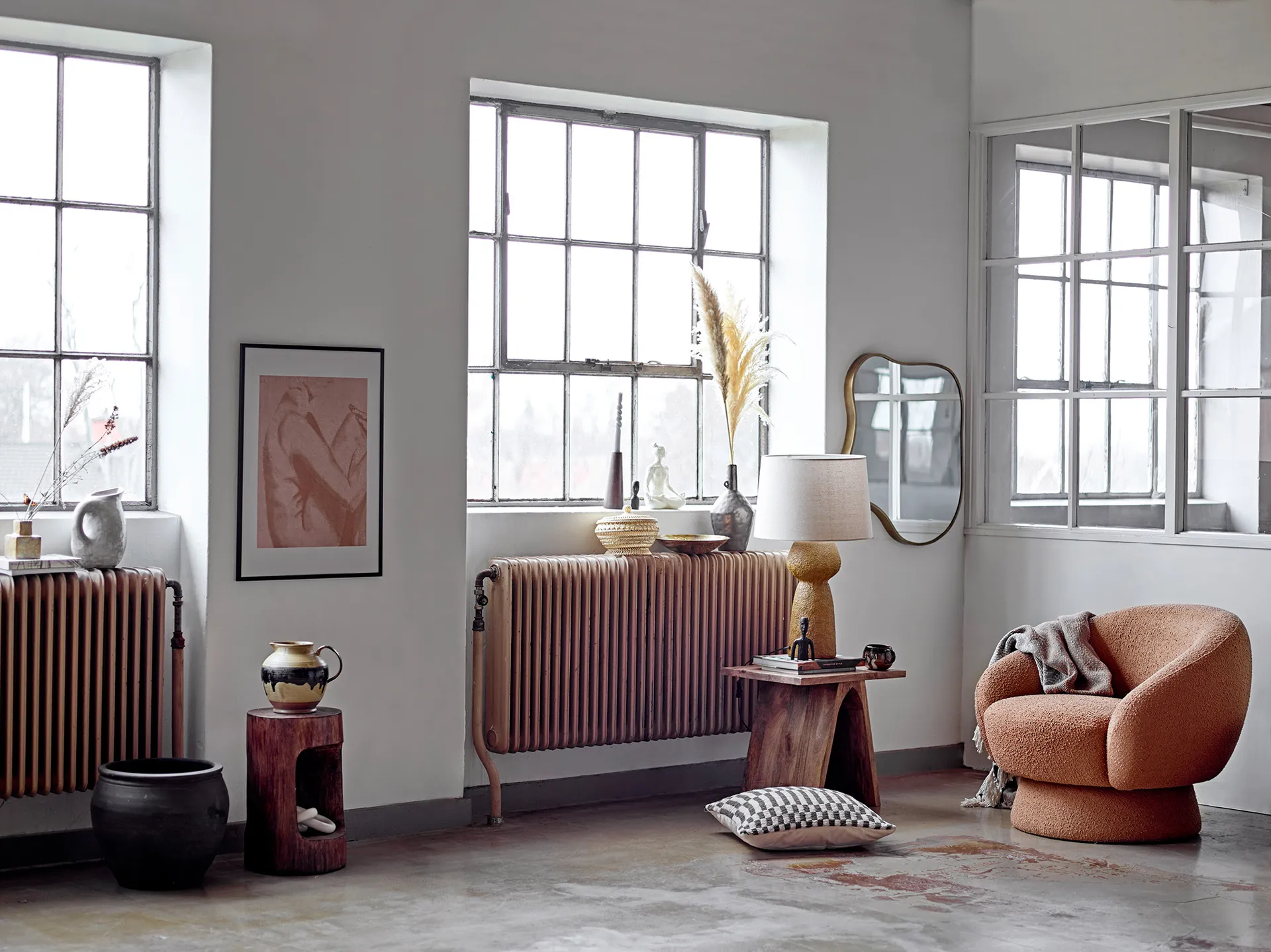 Rhea dekoration 2 dele, Brun Bloomingville