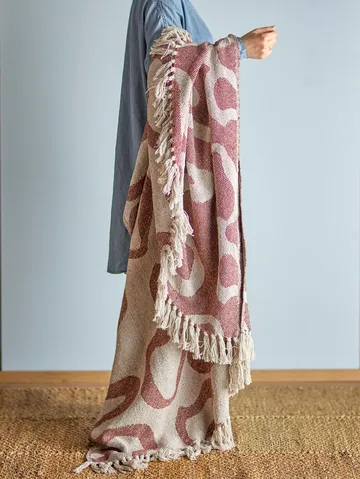 Salobre plaid bomuld 160x130 cm - Brun - Bloomingville