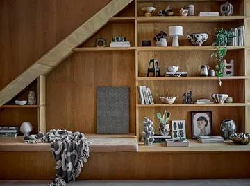 Salobre plaid bomuld 160x130 cm - Sort - Bloomingville