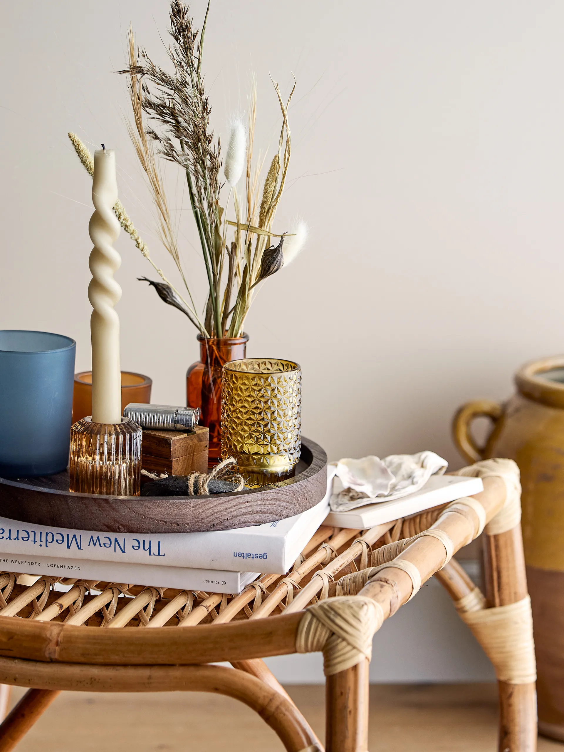 Sanga bakke med fyrfadsstager 5 dele, Brun/Multi Bloomingville