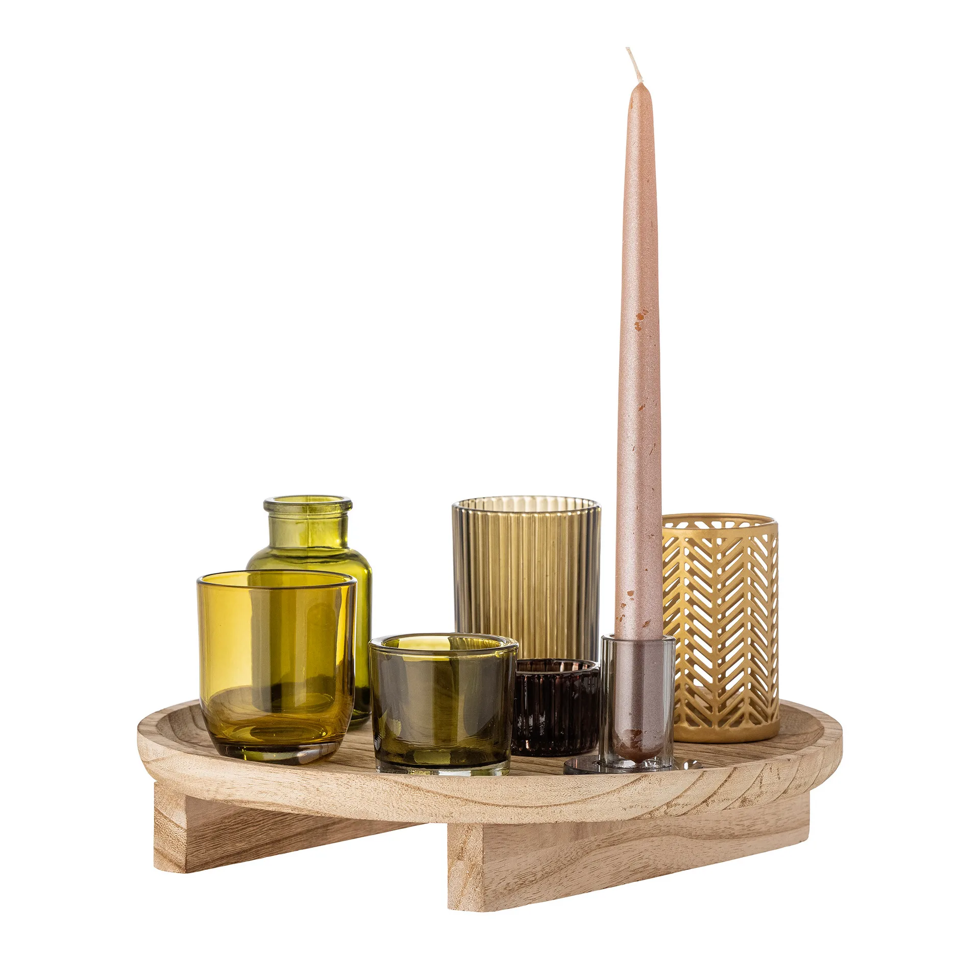 Sanga bakke med fyrfadsstager 8 dele, Natur/Multi Bloomingville