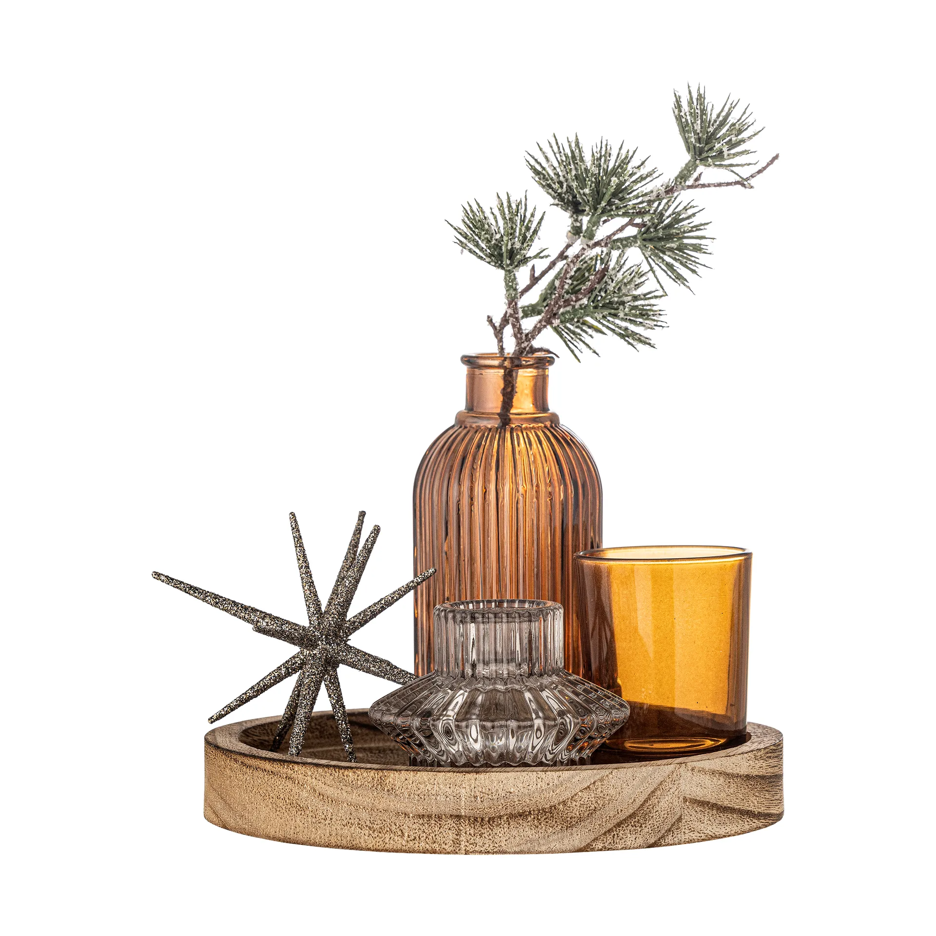 Sanga bakke rund med pyntegenstande 6 dele, Guld Bloomingville