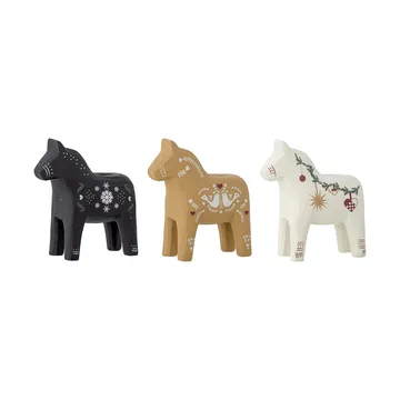 Siffer lysestage - Sort-brun-hvid, 3 dele, 10 cm - Bloomingville