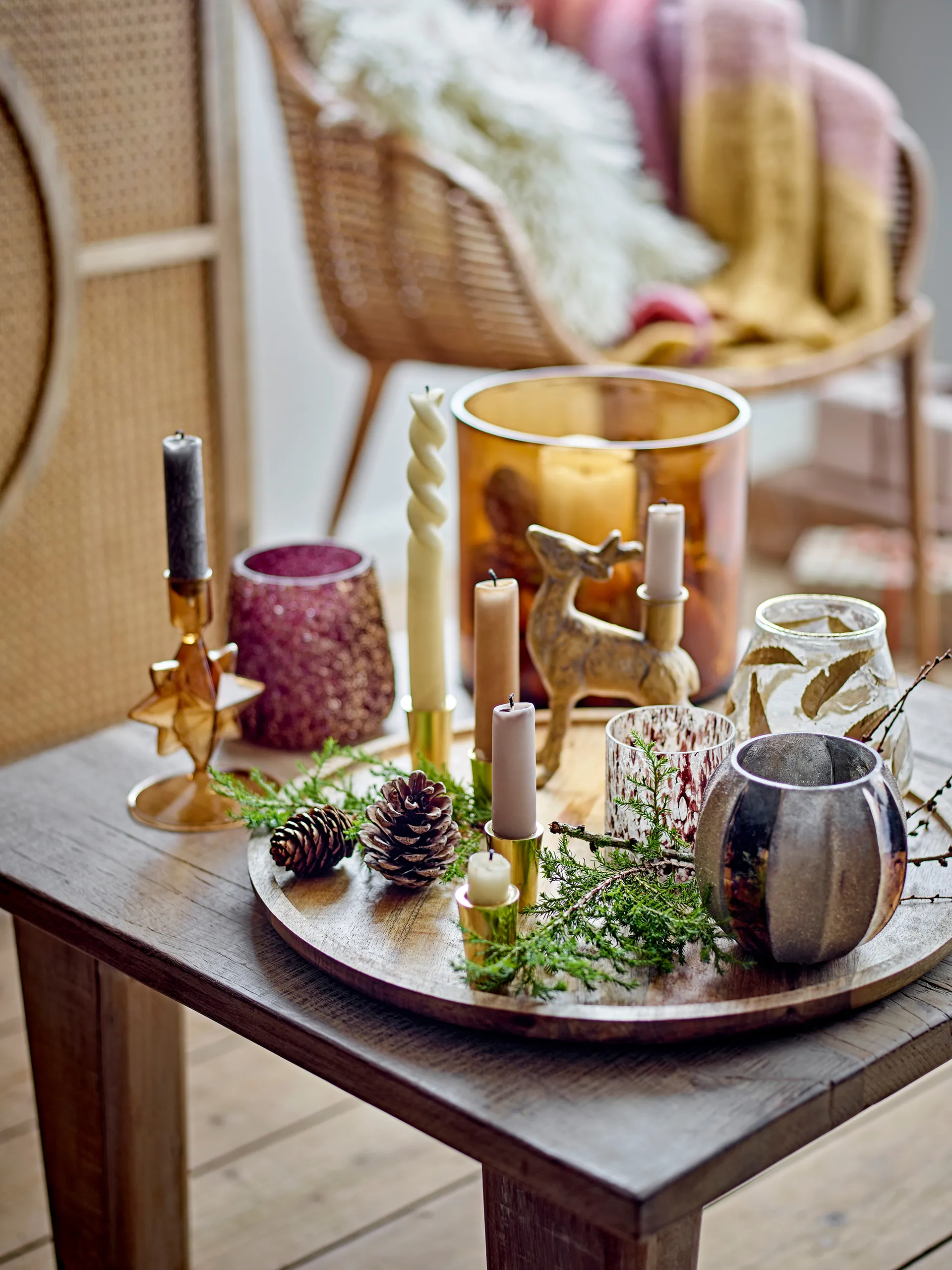 Souris lysestage 15 cm, Messing Bloomingville