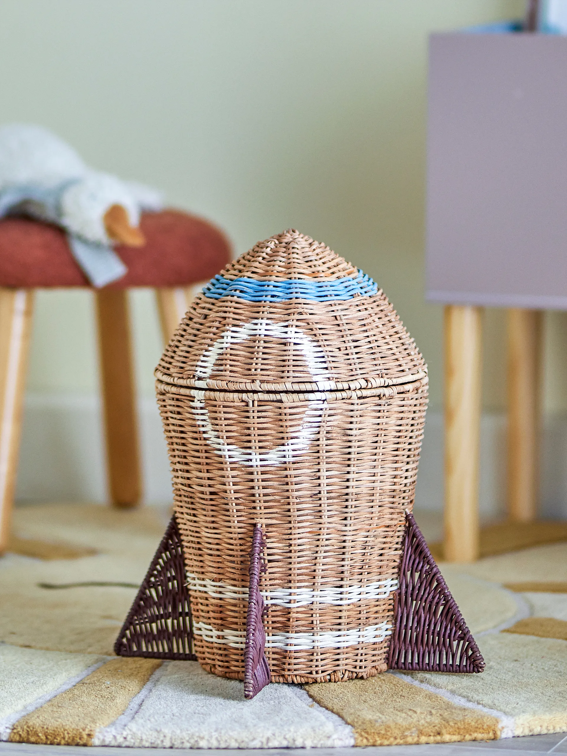 Space rattan kurv med låg 31x35 cm, Natur Bloomingville