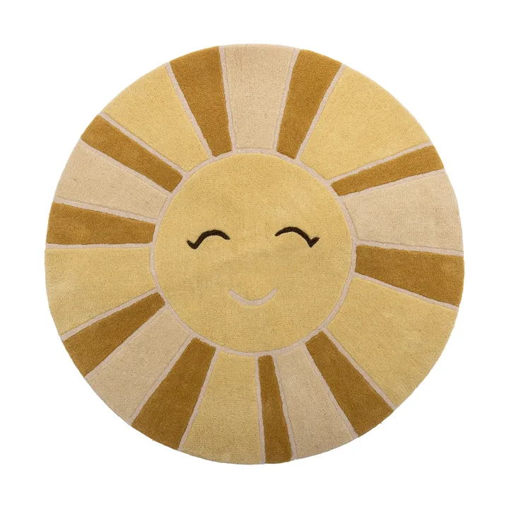 Sun uldmåtte Ø110 cm - Gul - Bloomingville