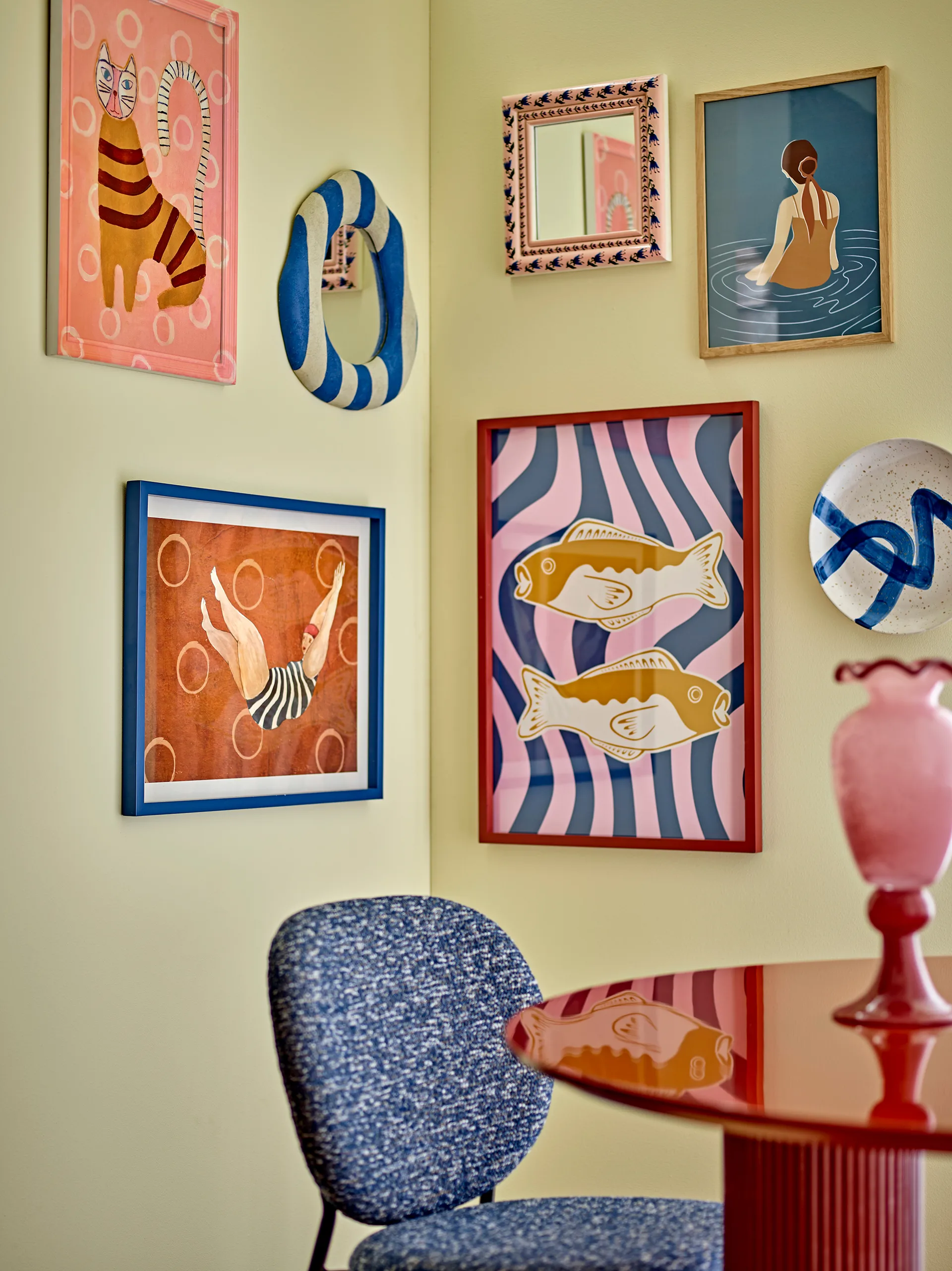 Svela illustration med ramme 52x47 cm, Brun Bloomingville