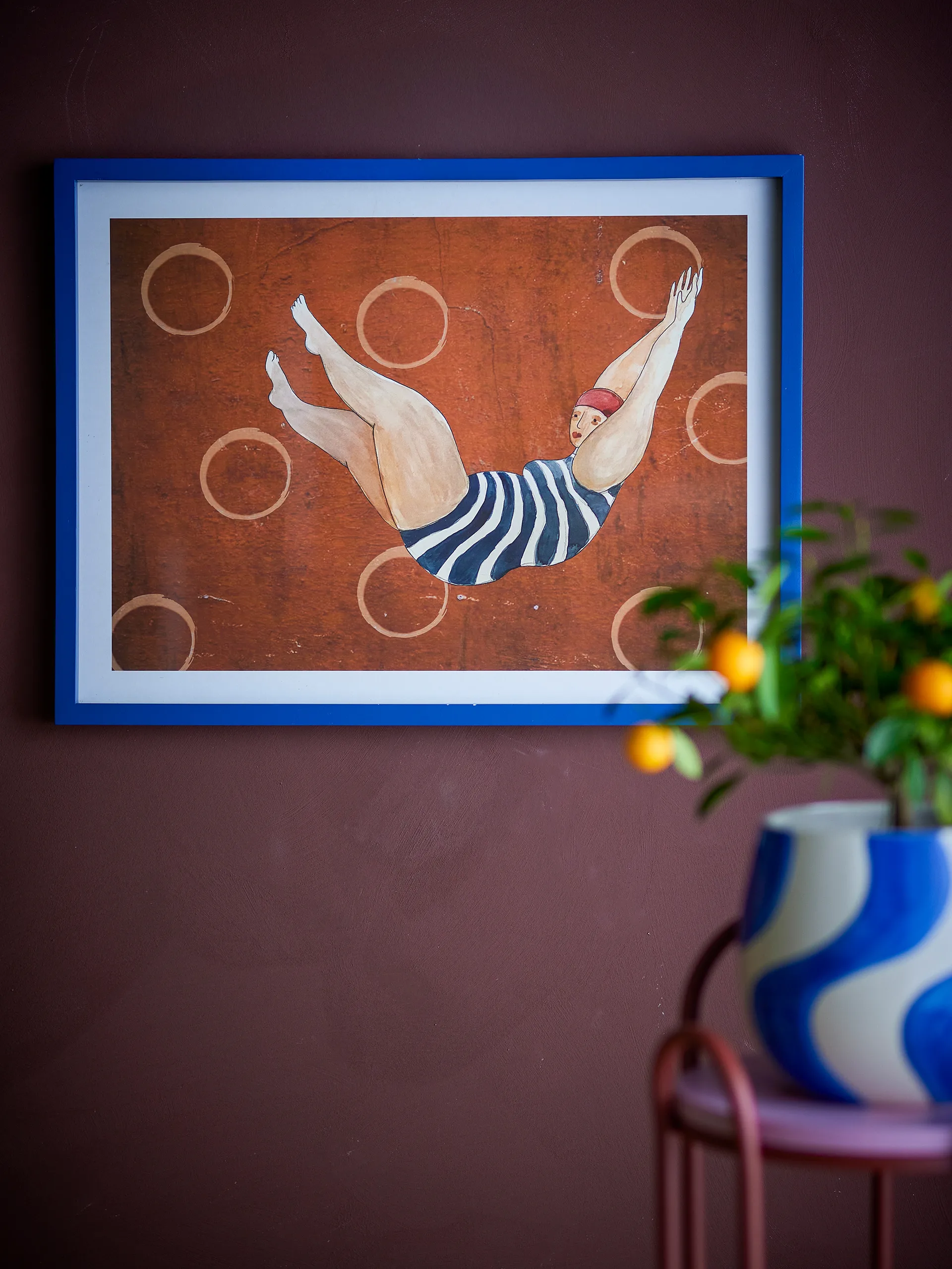 Svela illustration med ramme 52x47 cm, Brun Bloomingville