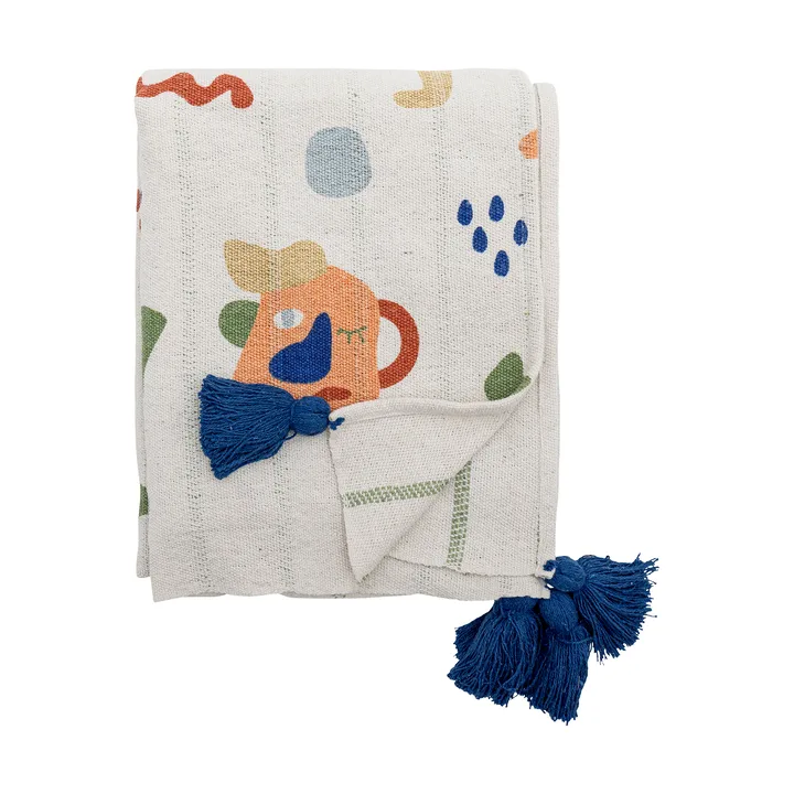 Sylvie bomuldsplaid 160x130 cm - Natur - Bloomingville