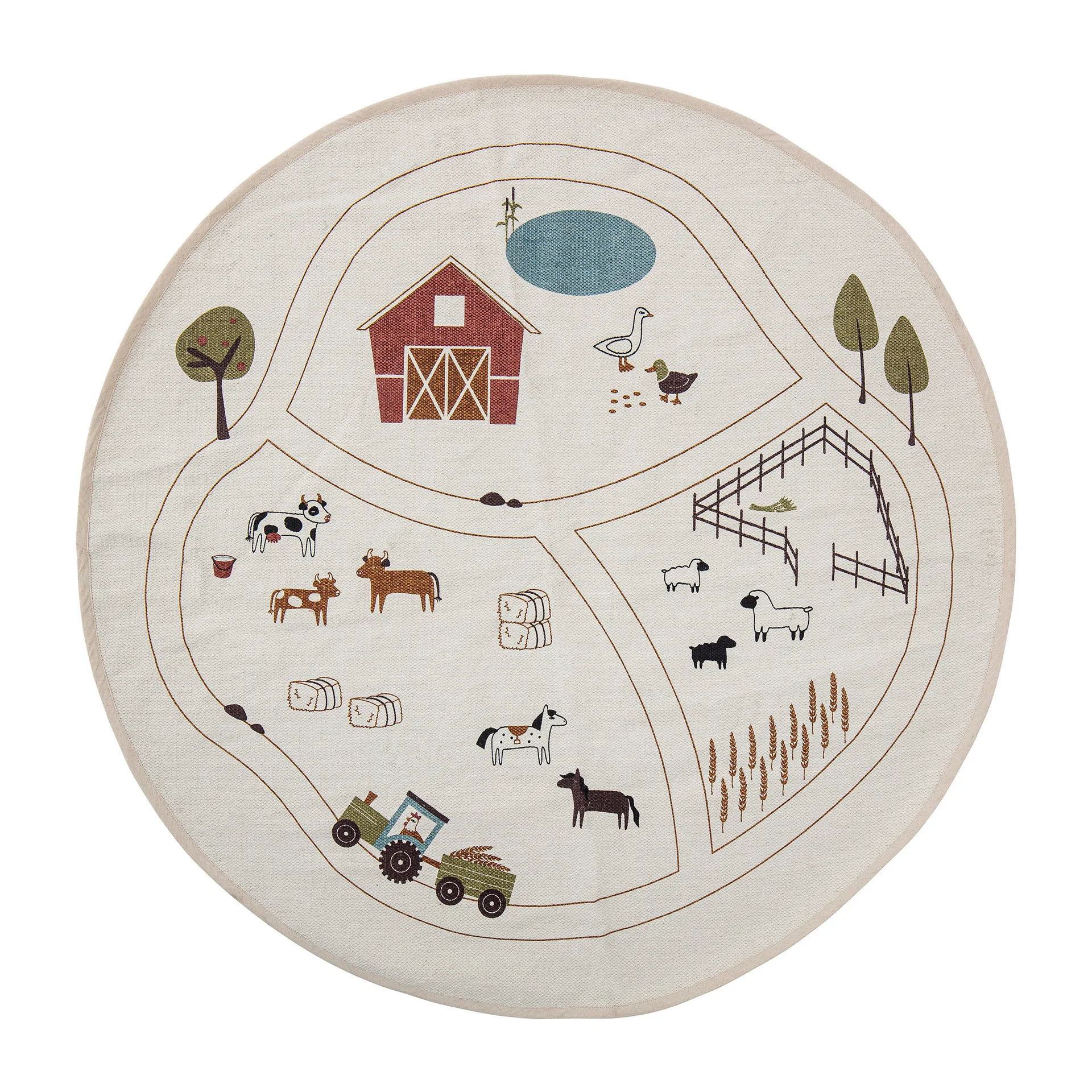 Thune tæppe Ø130 cm, Natur Bloomingville