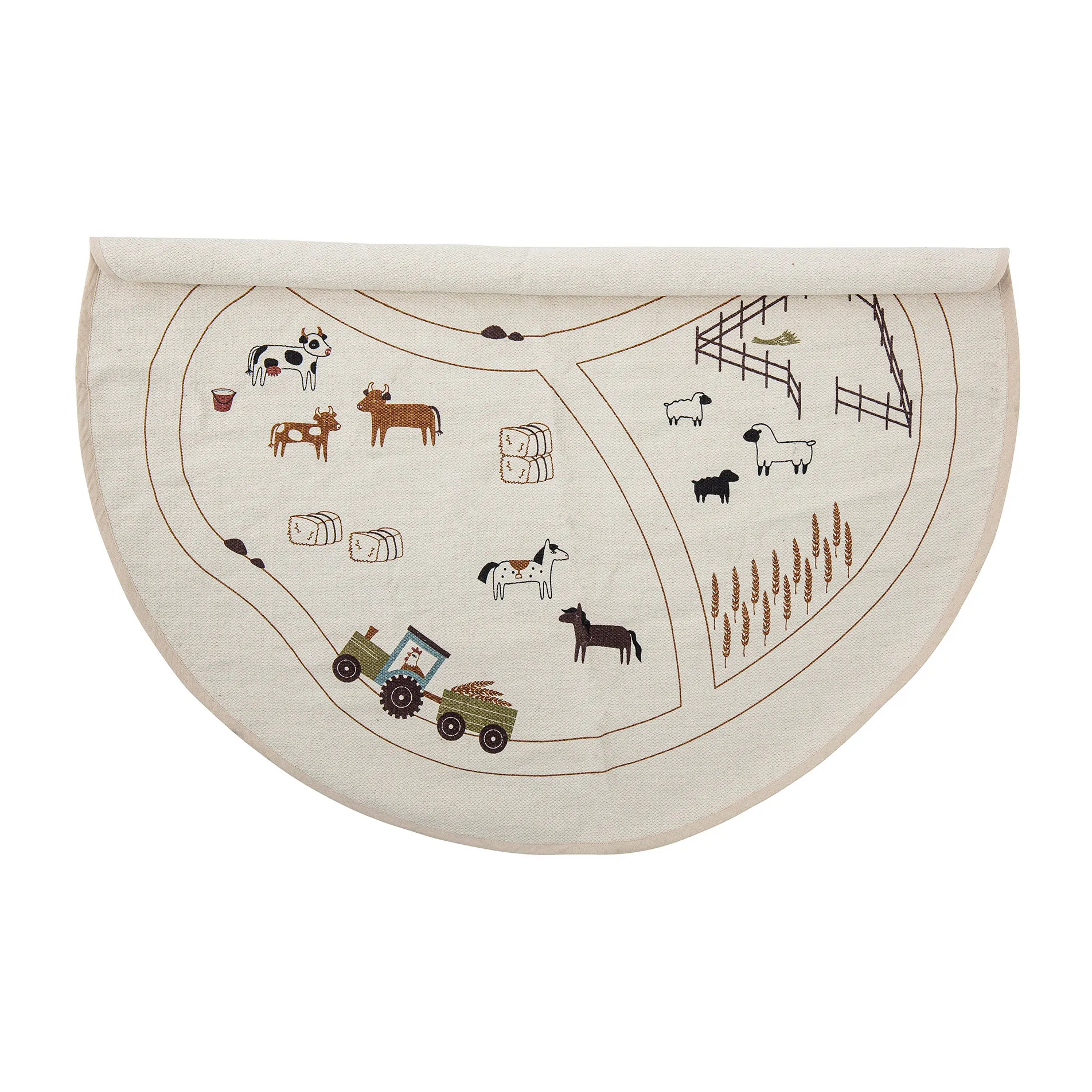 Thune tæppe Ø130 cm, Natur Bloomingville