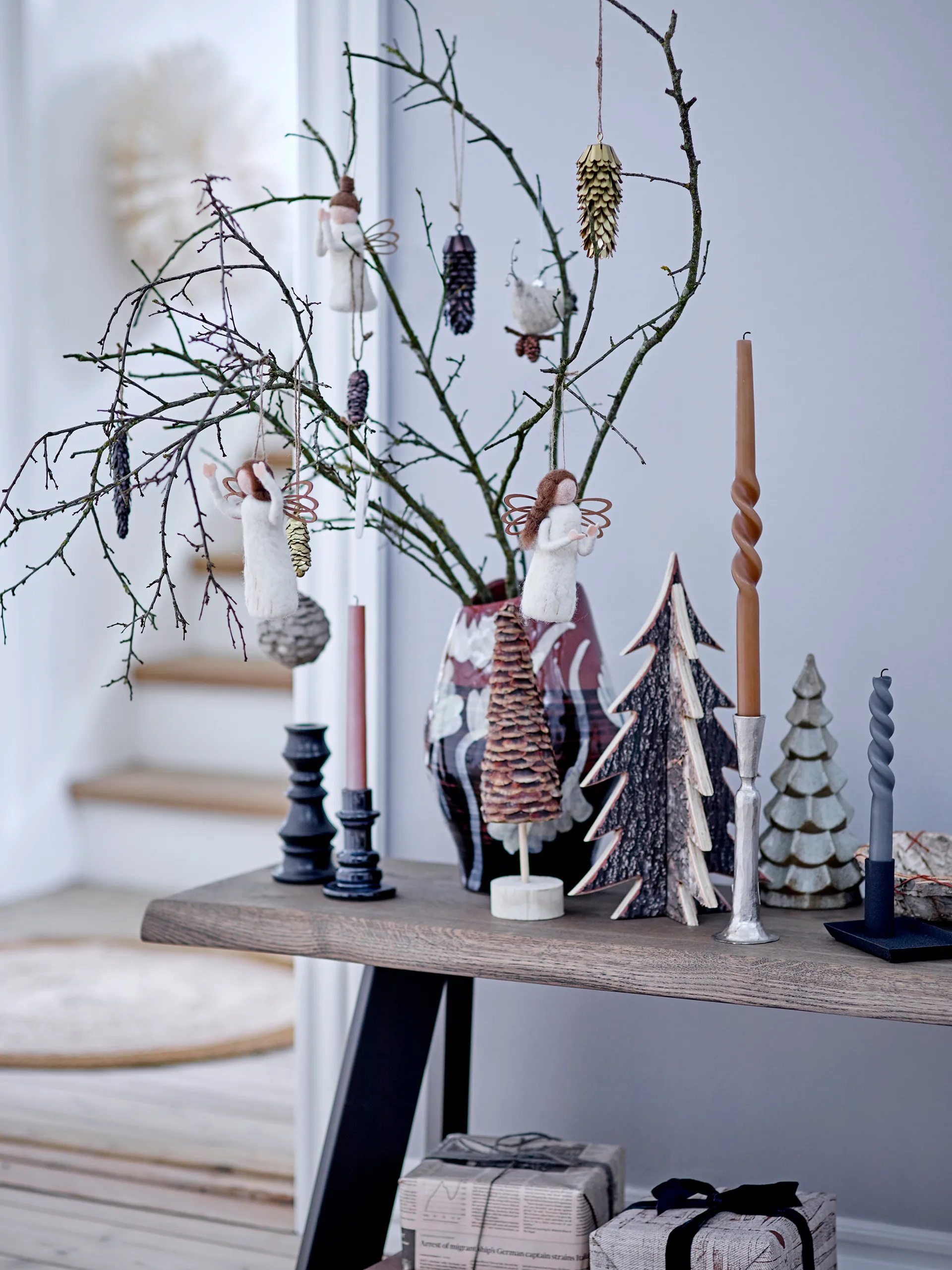 Twist lys 2-pak, Brun Bloomingville