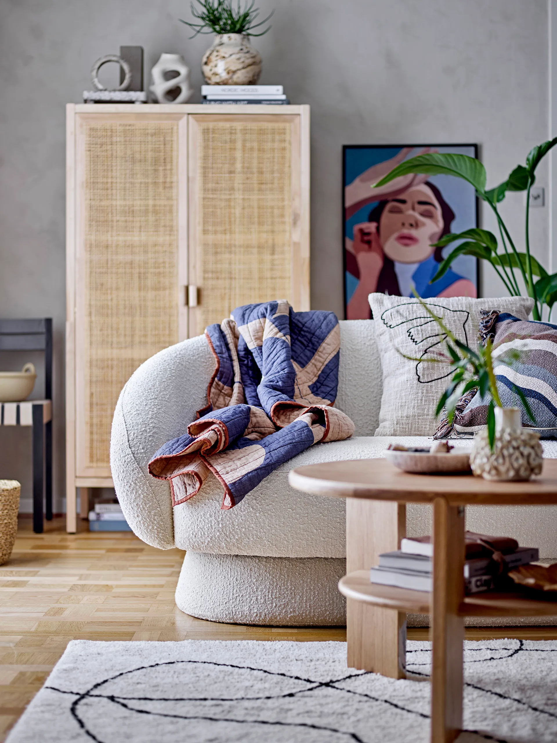 Viga tæppe 120x180 cm, Hvid Bloomingville