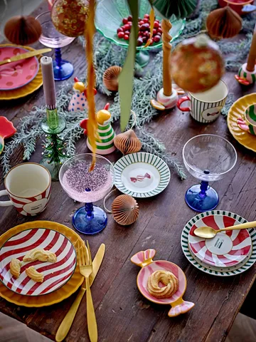 Yule desserttallerken - Rød-grøn, 2 dele, Ø12,5 cm - Bloomingville